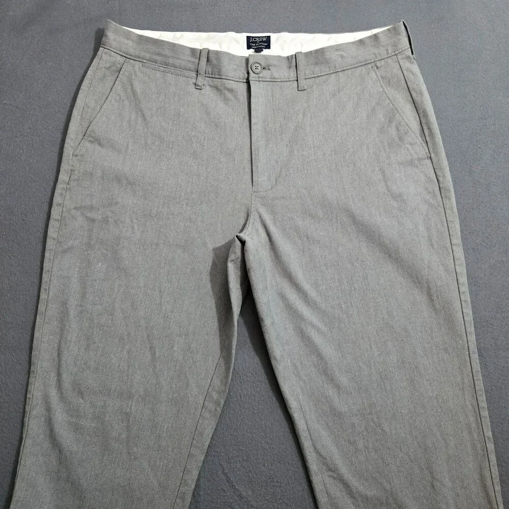 J. Crew Men 35X32 (35X30) Gray Flat Front The Sutton Straight Leg Chino Pants